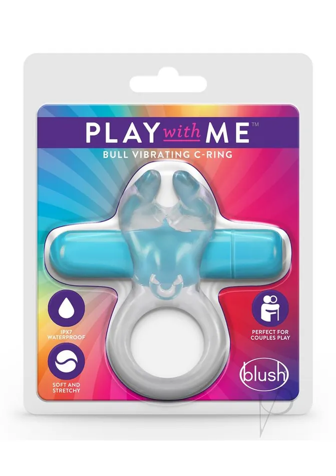 Couples Play With Me By Blush Play with Me Bull Vibrating Cock Ring Blue