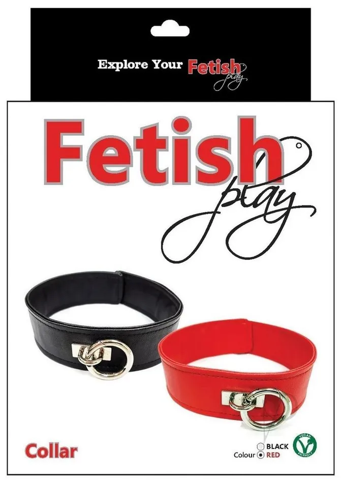Couples Rouge Fetish Play Collar Vegan Leather Red