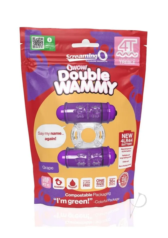 Couples Screaming O 4T Double Wammy Silicone Dual Vibrating Couples Cock Ring Grape Couples Screaming O 4T Double Wammy Silicone Dual Vibrating Couples Cock Ring Grape