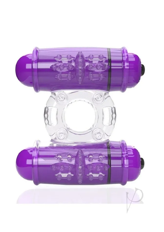 Couples Screaming O 4T Double Wammy Silicone Dual Vibrating Couples Cock Ring Grape