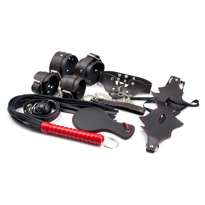 Couples Wild Night Fantasies Luxury 6 Piece Red and Black Bondage Kit