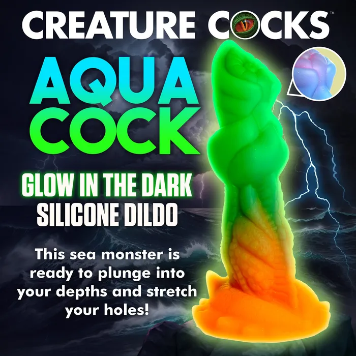 Creature Cocks AquaCock GlowInTheDark Silicone Dildo Dildos