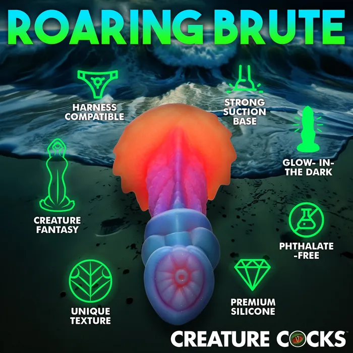 Creature Cocks AquaCock GlowInTheDark Silicone Dildo Dildos