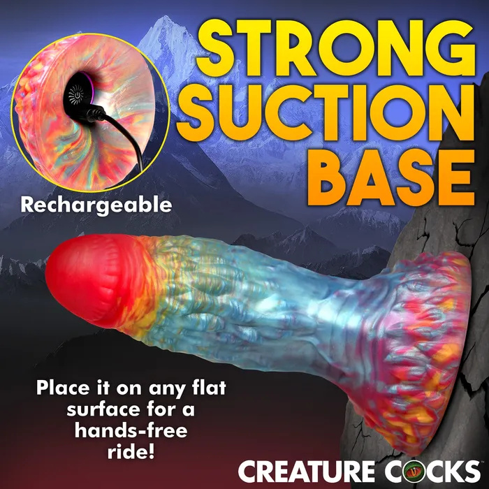 Creature Cocks Female Sex Toys Rainbow Phoenix Vibrating Silicone Dildo with Remote