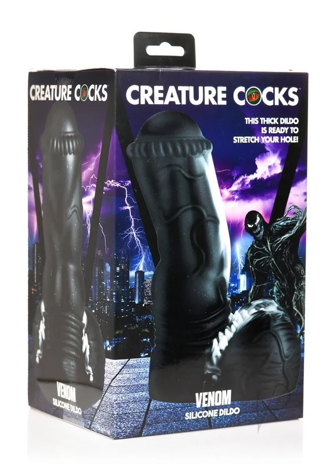 Creature Cocks Venom Silicone Dildo BlackWhite Creature Cocks Dildos