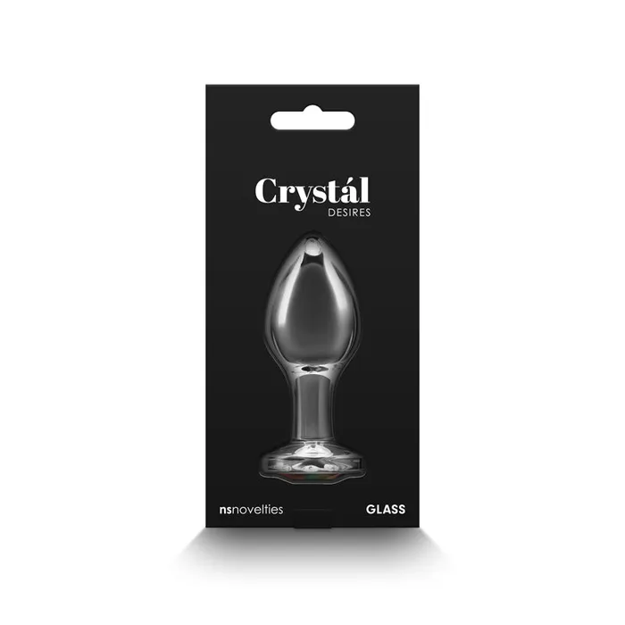 Crystal Desires Clear Medium Butt Plug with Rainbow Gem NS Novelties Anal