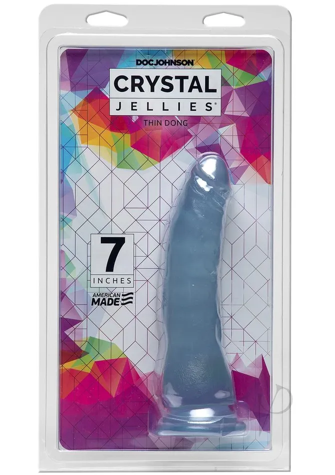 Crystal Jellies Thin Dildo 7in Clear Crystal Jellies Dildos