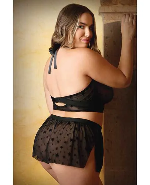 Curve By Fantasy Lingerie Vibrators Curve Nova Star Halter Top Shorts Black 3X4X Curve By Fantasy Lingerie Vibrators Curve Nova Star Halter Top Shorts Black 3X4X