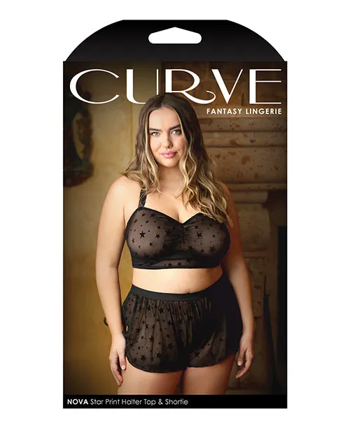Curve By Fantasy Lingerie Vibrators Curve Nova Star Halter Top Shorts Black 3X4X Curve By Fantasy Lingerie Vibrators Curve Nova Star Halter Top Shorts Black 3X4X