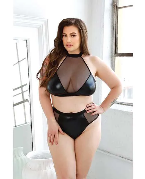 Curve By Fantasy Lingerie Vibrators Curve Rebel Wetlook Halter Top wRemovable Chain Panty Black 1X2X Curve By Fantasy Lingerie Vibrators Curve Rebel Wetlook Halter Top wRemovable Chain Panty Black 1X2X