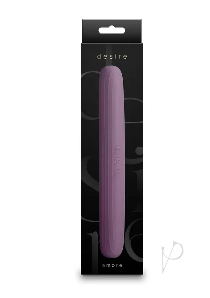 Desire Vibrators Desire Amore Rechargeable Silicone Dual End Vibrator Purple Desire Vibrators Desire Amore Rechargeable Silicone Dual End Vibrator Purple