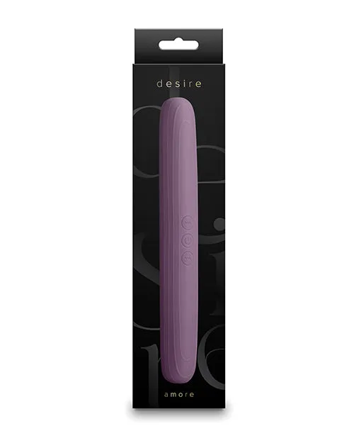 Desire Vibrators Desire Amore Rechargeable Silicone Dual End Vibrator Purple Desire Vibrators Desire Amore Rechargeable Silicone Dual End Vibrator Purple