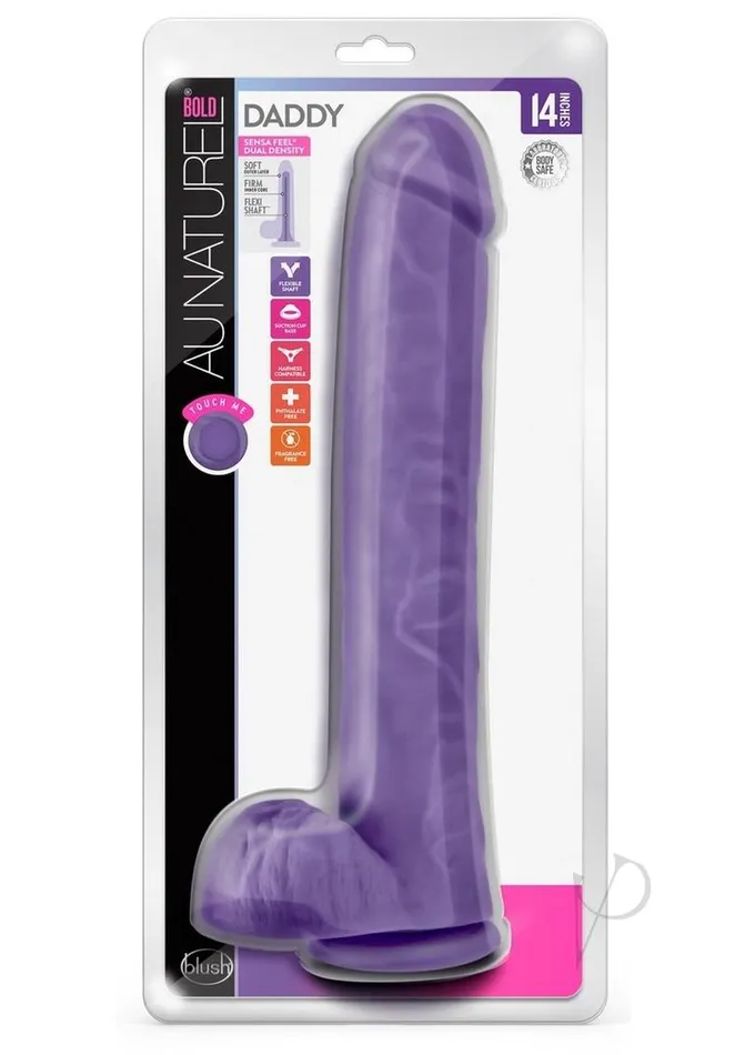 Dildos Au Naturel Au Naturel Bold Daddy Dildo with Suction Cup and Balls 14in Purple Dildos Au Naturel Au Naturel Bold Daddy Dildo with Suction Cup and Balls 14in Purple