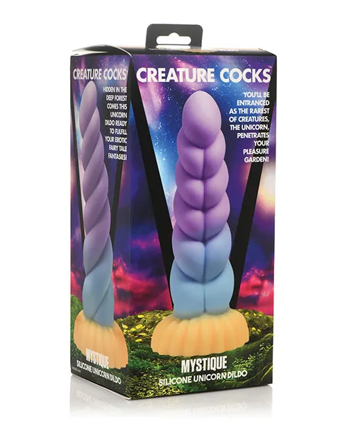 Dildos Creature Cocks Creature Mystique Silicone Unicorn Dildo Multicolored