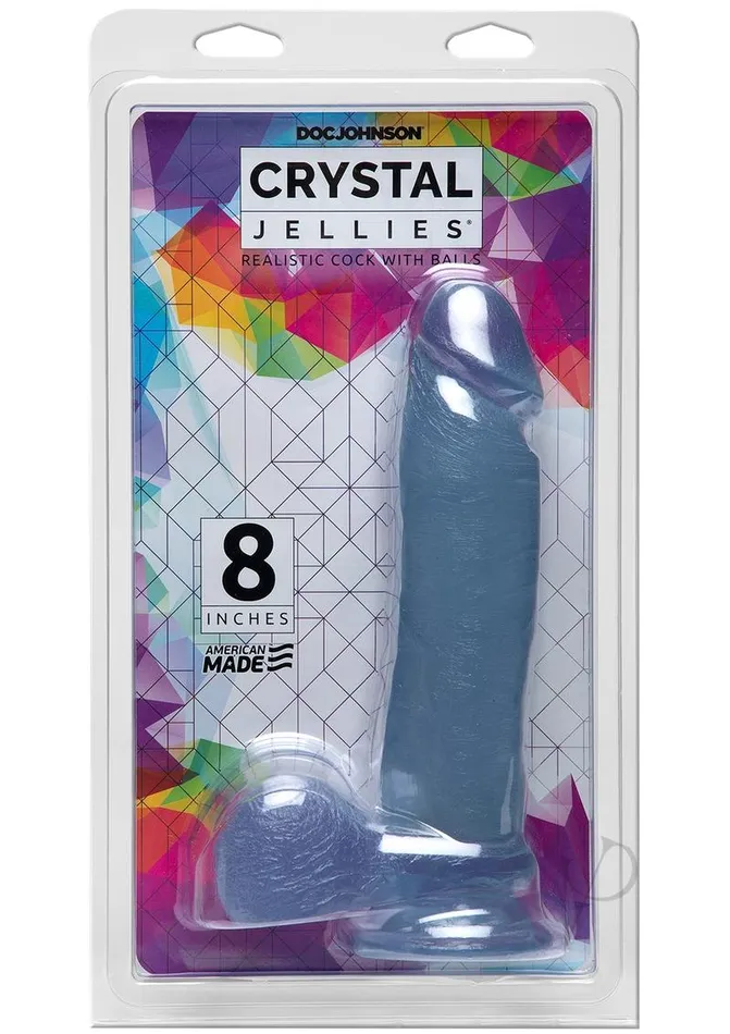 Dildos Crystal Jellies Crystal Jellies Dildo with Balls 8in Clear