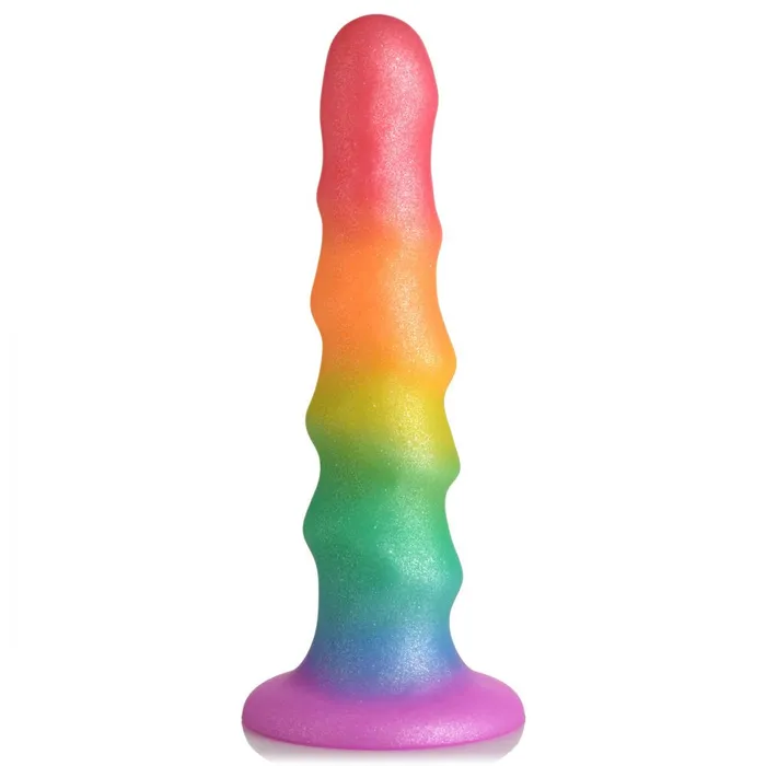 Dildos Curve Toys Zigzag Rainbow Silicone Dildo