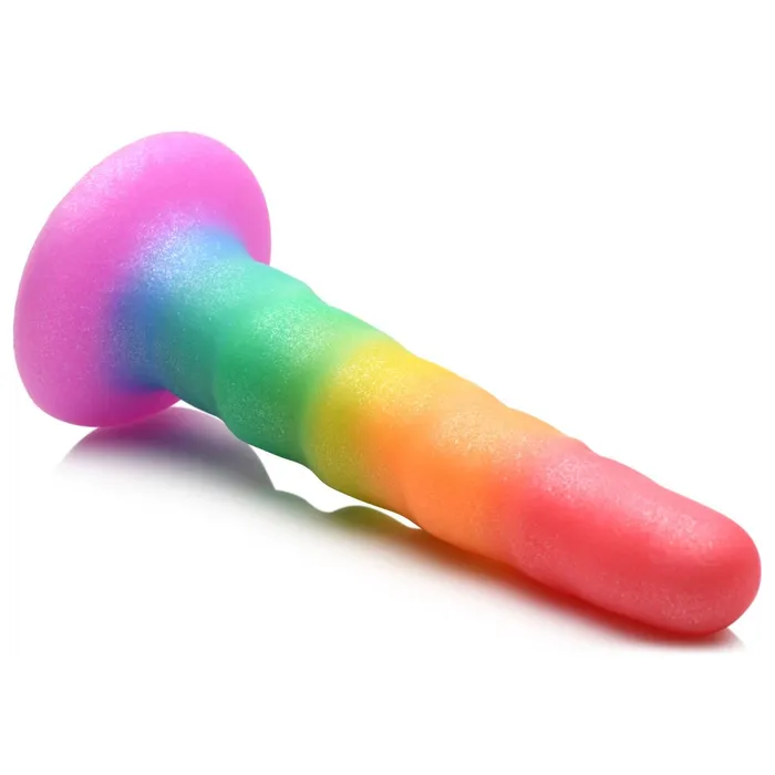Dildos Curve Toys Zigzag Rainbow Silicone Dildo