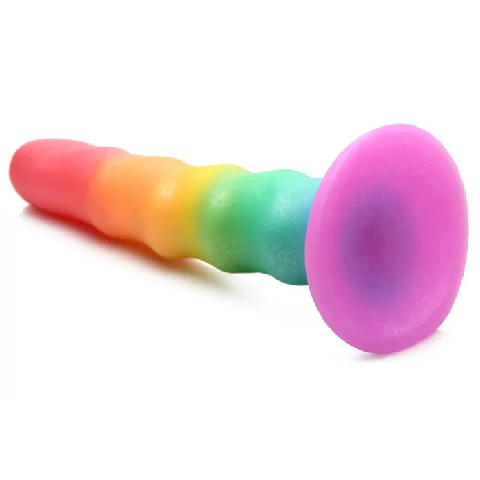 Dildos Curve Toys Zigzag Rainbow Silicone Dildo