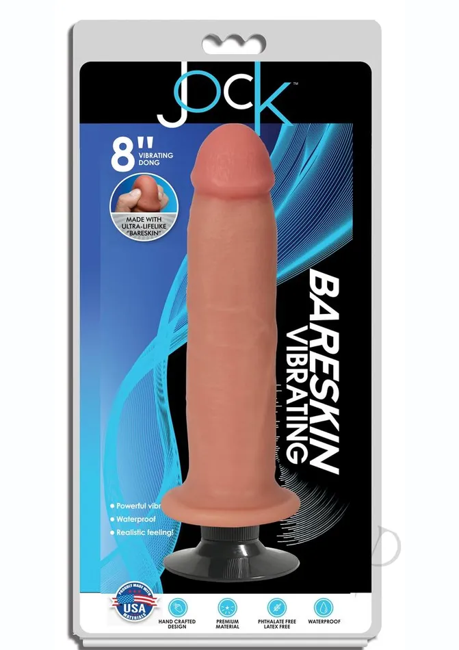 Dildos Jock Jock Bareskin Realistic Vibrating Dong 8in Vanilla