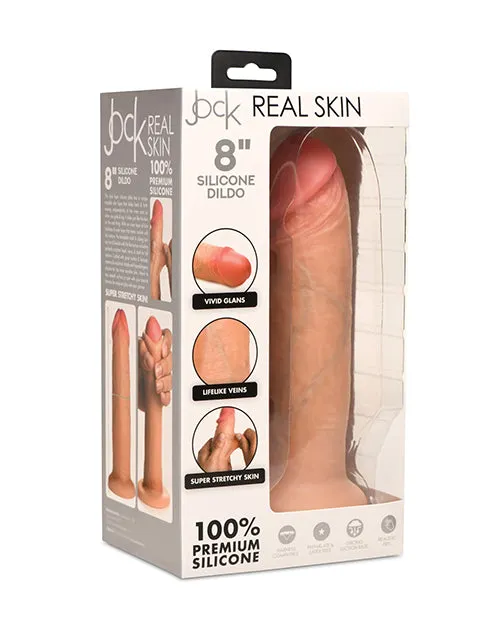 Dildos Jock Jock Real Skin Silicone Dildo 8in Vanilla