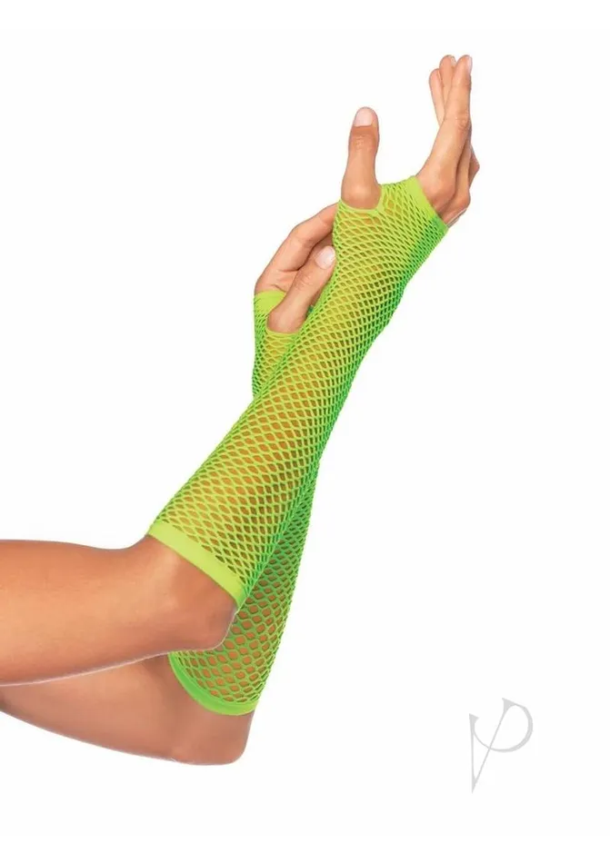 Dildos Leg Avenue Leg Avenue Triangle Net Finglerless Gloves OS Neon Green