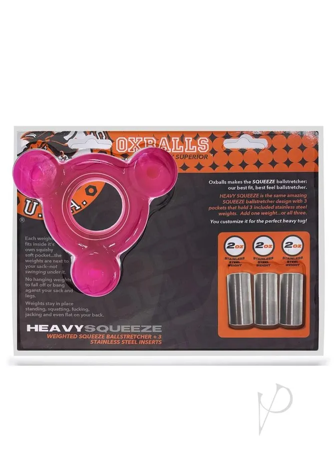 Dildos Oxballs Heavy Squeeze Ballstretcher with Stainless Steel Weights Hot Pink Oxballs Dildos Oxballs Heavy Squeeze Ballstretcher with Stainless Steel Weights Hot Pink Oxballs