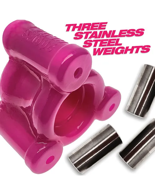 Dildos Oxballs Heavy Squeeze Ballstretcher with Stainless Steel Weights Hot Pink Oxballs