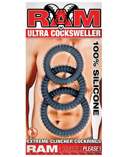 Dildos Ram Ultra Cocksweller Silicone Cock Rings Black Ram
