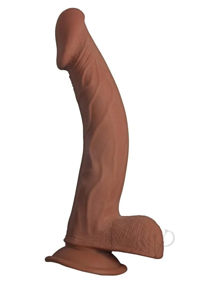 Dildos Realcocks Realcocks Dual Layered Bendable Dildo 9in Chocolate