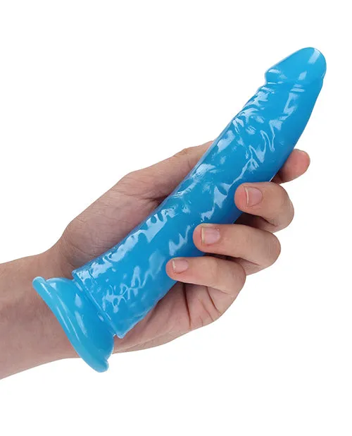Dildos Realrock Shots RealRock 7 Slim Dildo Glow in the Dark Neon Blue Dildos Realrock Shots RealRock 7 Slim Dildo Glow in the Dark Neon Blue