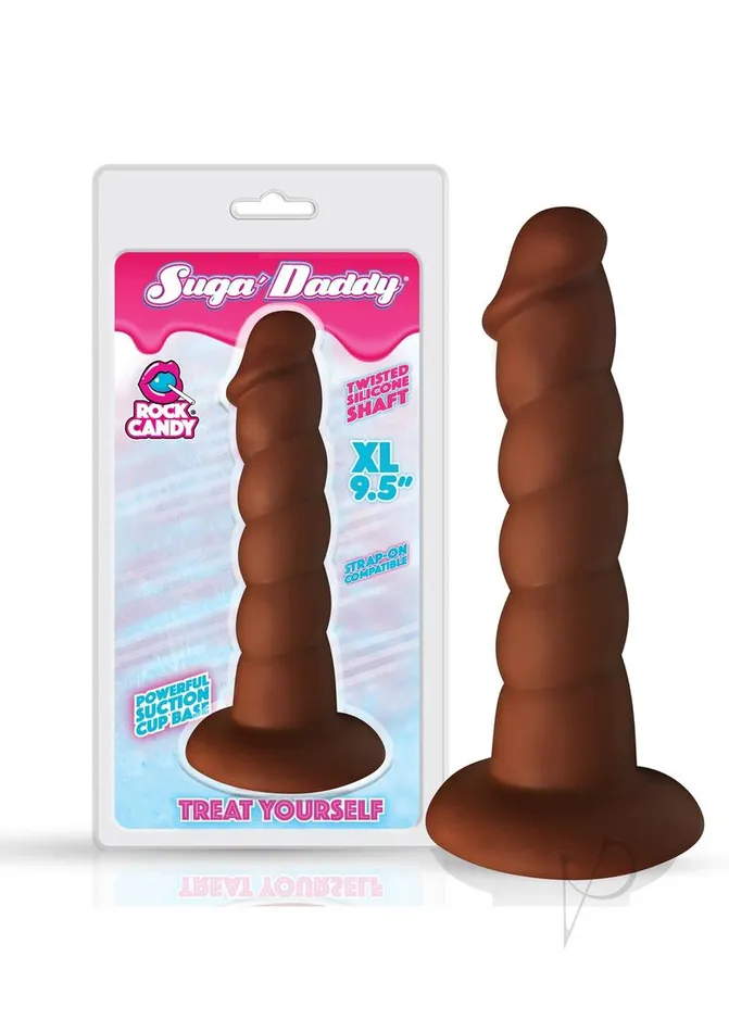 Dildos Rock Candy Toys Suga Daddy Silicone Dildo 95in Chocolate