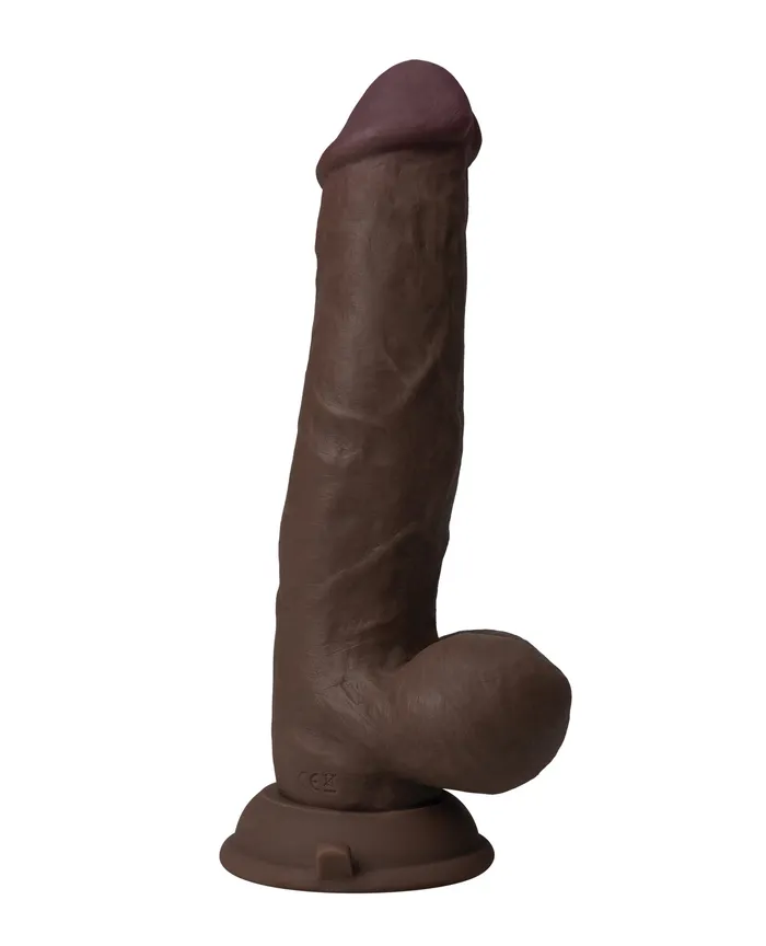 Dildos Shaft Flexskin Liquid Silicone 85 Vibrating Side Curve Dong wBalls Mahogany Shaft Dildos Shaft Flexskin Liquid Silicone 85 Vibrating Side Curve Dong wBalls Mahogany Shaft