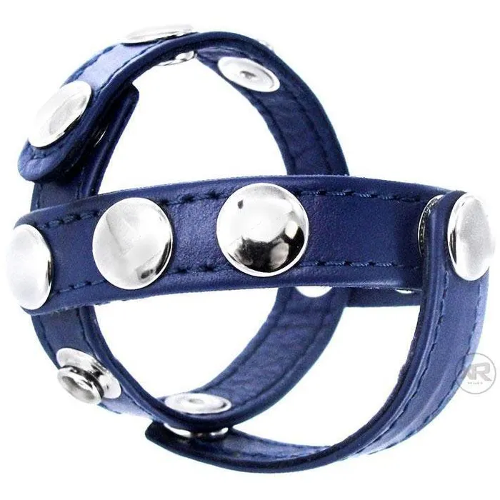 Dildos Strict Leather Cobalt Blue Leather Cock and Ball Harness