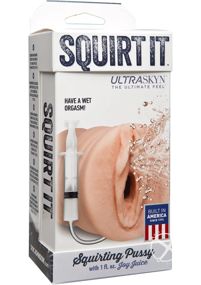 Doc Johnson Male Sex Toys Squirt It Ultraskyn Squirting Masturbator with 1oz Joy Juice Pussy Vanilla Doc Johnson Male Sex Toys Squirt It Ultraskyn Squirting Masturbator with 1oz Joy Juice Pussy Vanilla