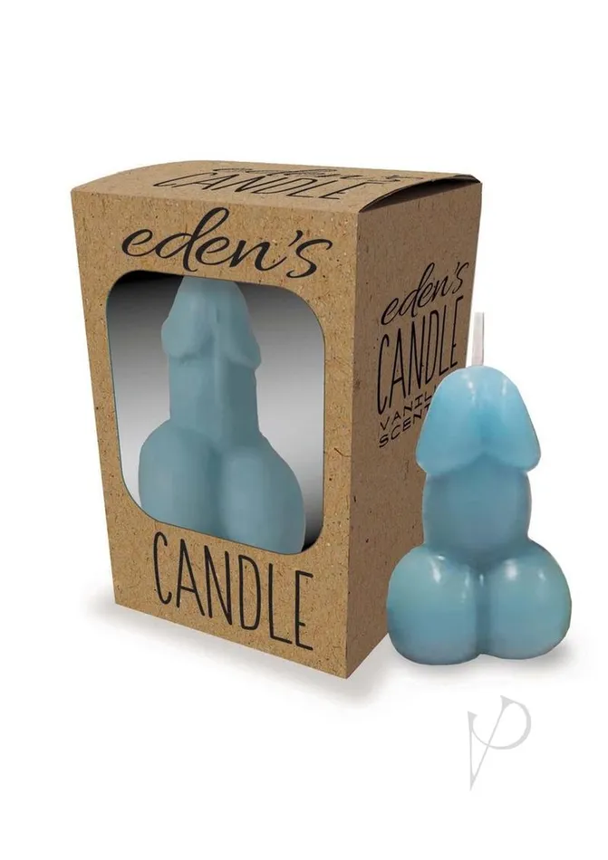 Edens Candle Vanilla Scented Penis Blue Candyprints Party Male Sex Toys