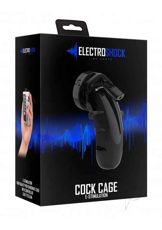 ElectroShock EStim Cock Cage Black Electro Shock Male Sex Toys