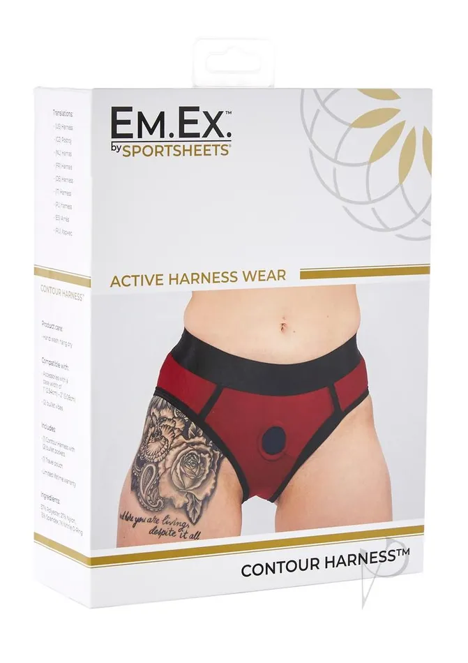 EM EX Active Harness Wear Contour Harness Briefs Medium Red EmEx Female Sex Toys EM EX Active Harness Wear Contour Harness Briefs Medium Red EmEx Female Sex Toys