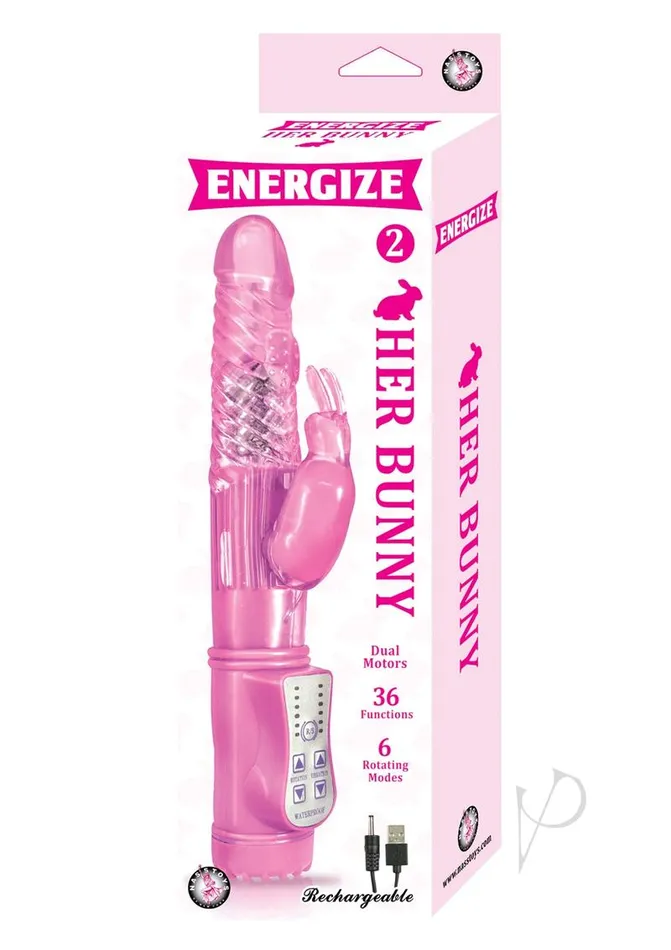 Energize Vibrators Energize Her Bunny 2 Dual Motor Rechargeable Rabbit Vibrator Pink Energize Vibrators Energize Her Bunny 2 Dual Motor Rechargeable Rabbit Vibrator Pink