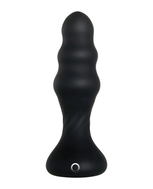 Evolved Female Sex Toys Backdoor Banger Silicone Rechargeable Anal Vibrator with Remote Control Black