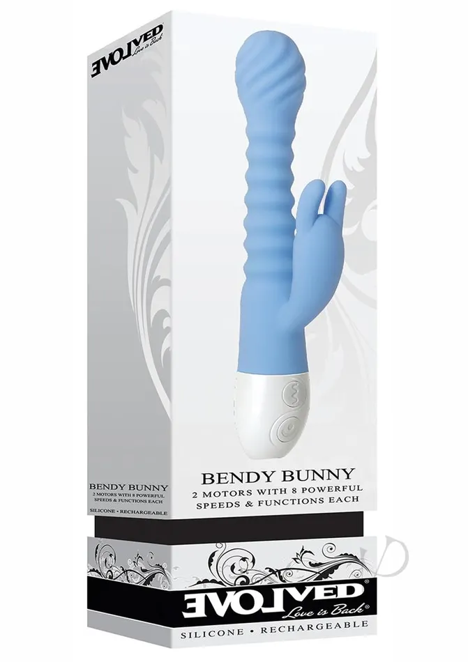 Evolved Female Sex Toys Bendy Bunny Rechargeable Silicone Dual Motor Rabbit Vibrator Blue Evolved Female Sex Toys Bendy Bunny Rechargeable Silicone Dual Motor Rabbit Vibrator Blue