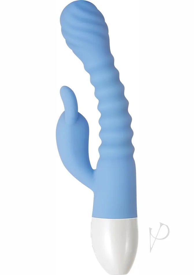 Evolved Female Sex Toys Bendy Bunny Rechargeable Silicone Dual Motor Rabbit Vibrator Blue