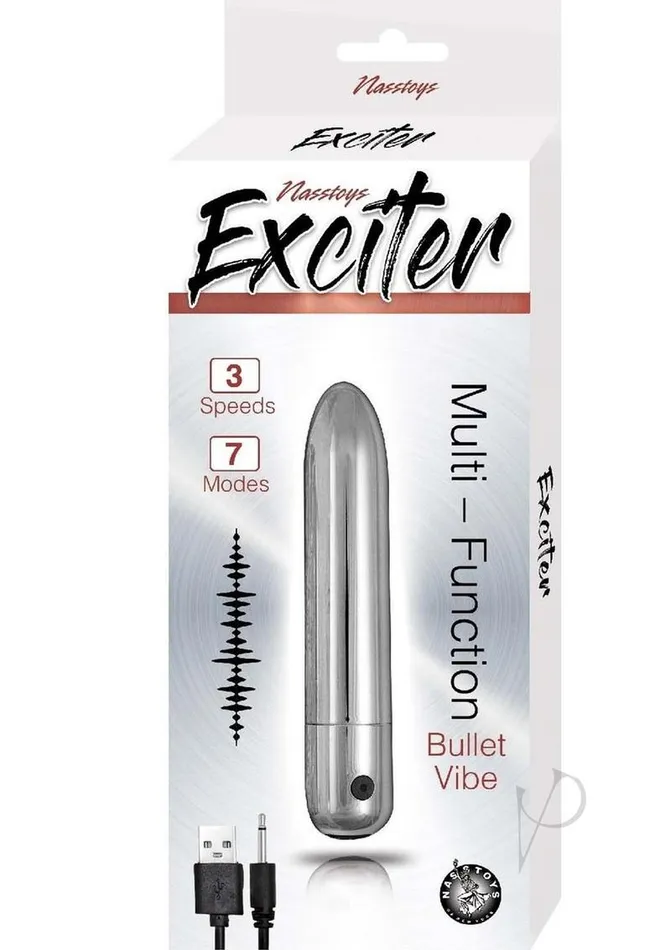 Exciter Vibrators Exciter Multi Function Rechargeable Bullet Silver
