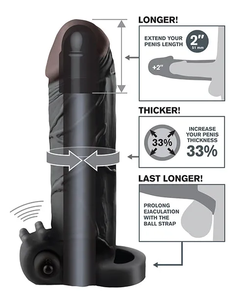 Fantasy X Tensions Male Sex Toys Fantasy XTensions Vibrating Real Feel 2in Extension Sleeve 65in Black