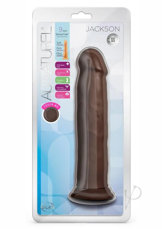 Female Sex Toys Au Naturel Au Naturel Jackson Dildo with Suction Cup 9in Chocolate