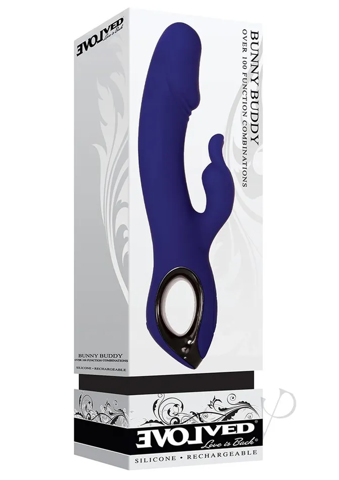 Female Sex Toys Bunny Buddy Rechargeable Silicone Dual Vibrator with Clitoral Stimulator Purple Evolved Female Sex Toys Bunny Buddy Rechargeable Silicone Dual Vibrator with Clitoral Stimulator Purple Evolved