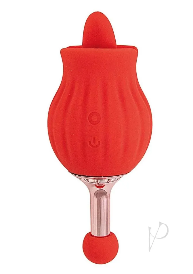 Female Sex Toys Clit Tastic ClitTastic Rose Bud Dual Massager Rechargeable Silicone with Clitoral Stimulator Red