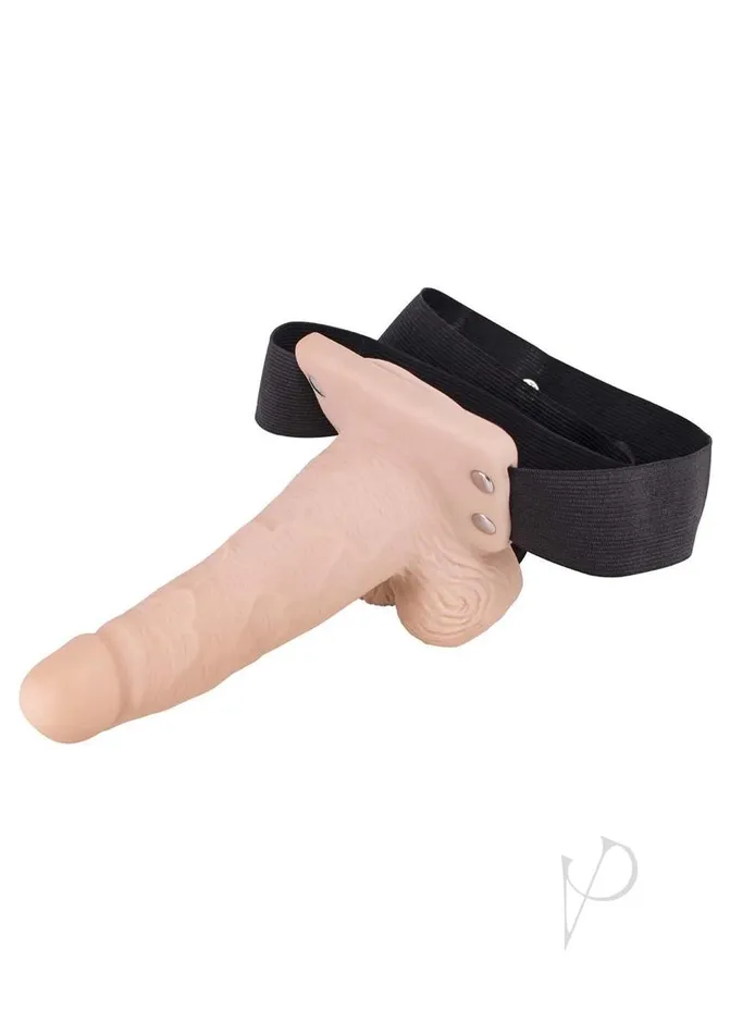 Female Sex Toys Erection Assistant Erection Assistant Hollow Vibrating StrapOn 6in Vanilla