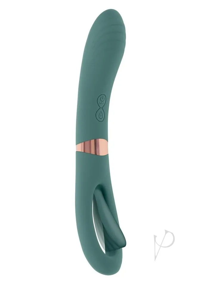 Female Sex Toys Evolved Chick Flick Rechargeable Silicone Dual Vibrator Green