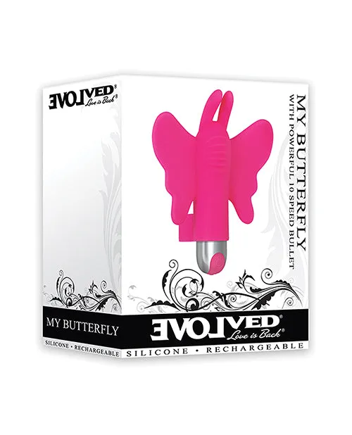 Female Sex Toys Evolved My Butterfly Rechargeable Silicone Finger Vibrator Pink