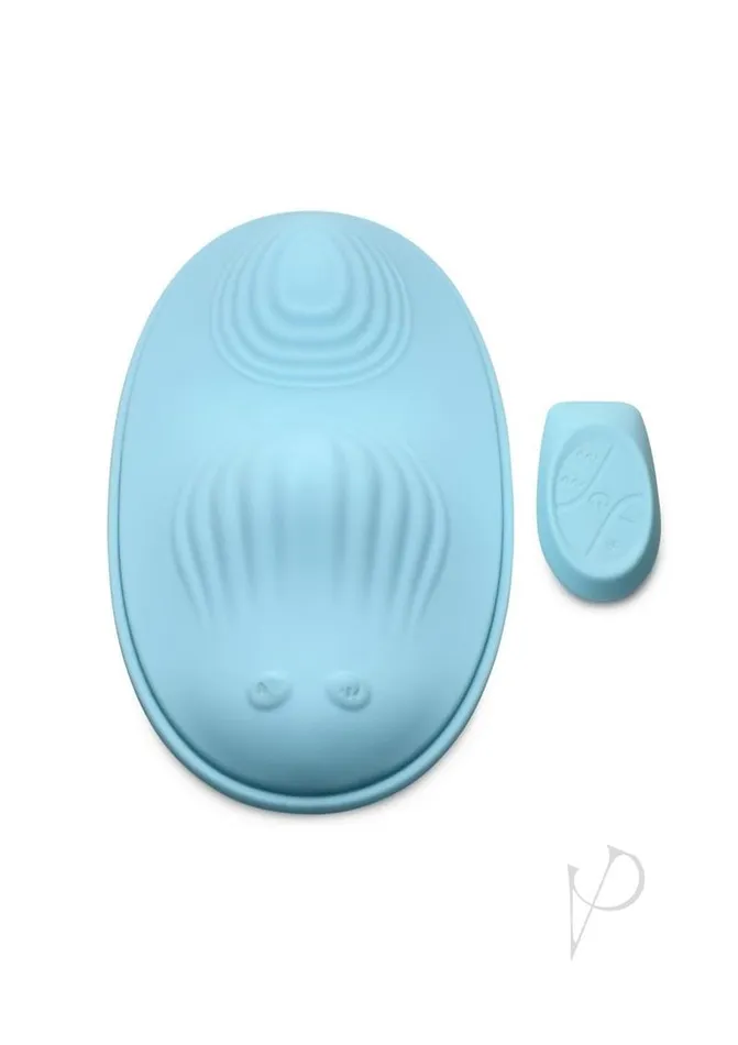 Female Sex Toys Inmi Inmi Wave Slider 28X Vibrating Silicone Pad with Remote Control Blue